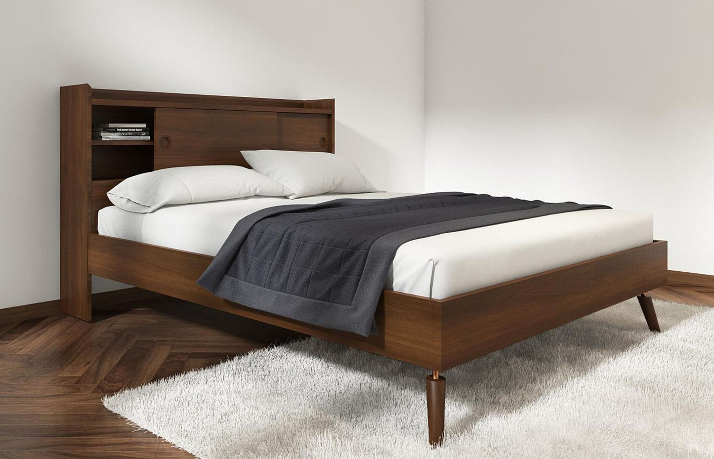 Modrest Sutton Queen Mid-Century Elisa Acacia Wood Bed