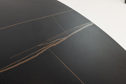 Modrest Suzie Modern Ceramic Black Ash Extendable Dining Table
