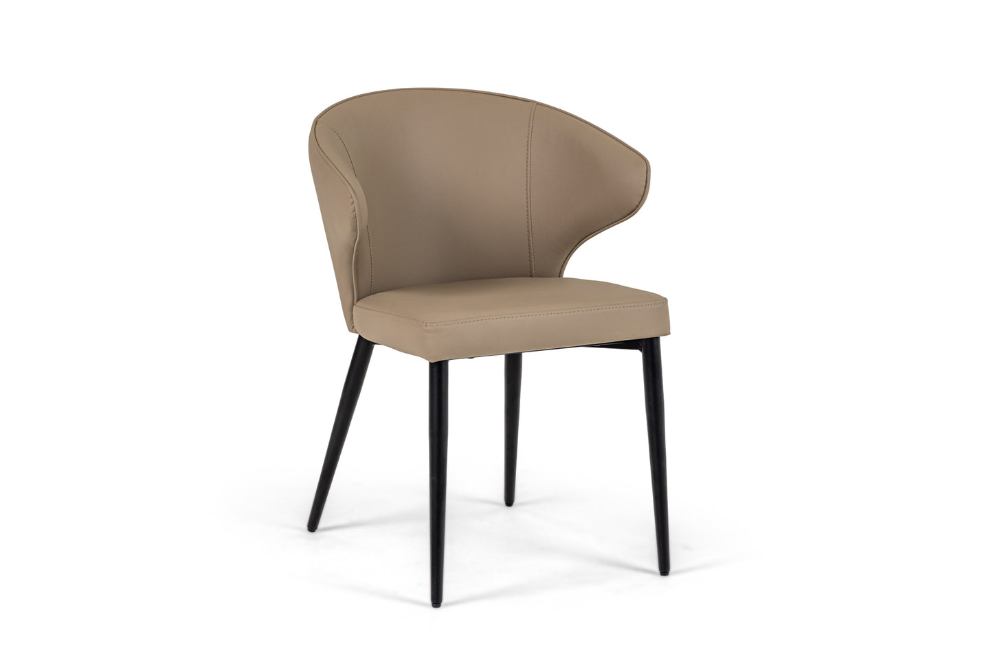 Modrest Suzie Modern Beige Vegan Leather Black Dining Chair
