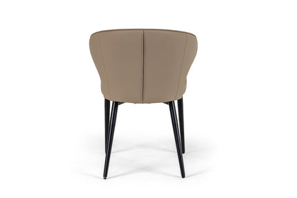 Modrest Suzie Modern Beige Vegan Leather Black Dining Chair