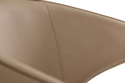 Modrest Suzie Modern Beige Vegan Leather Black Dining Chair