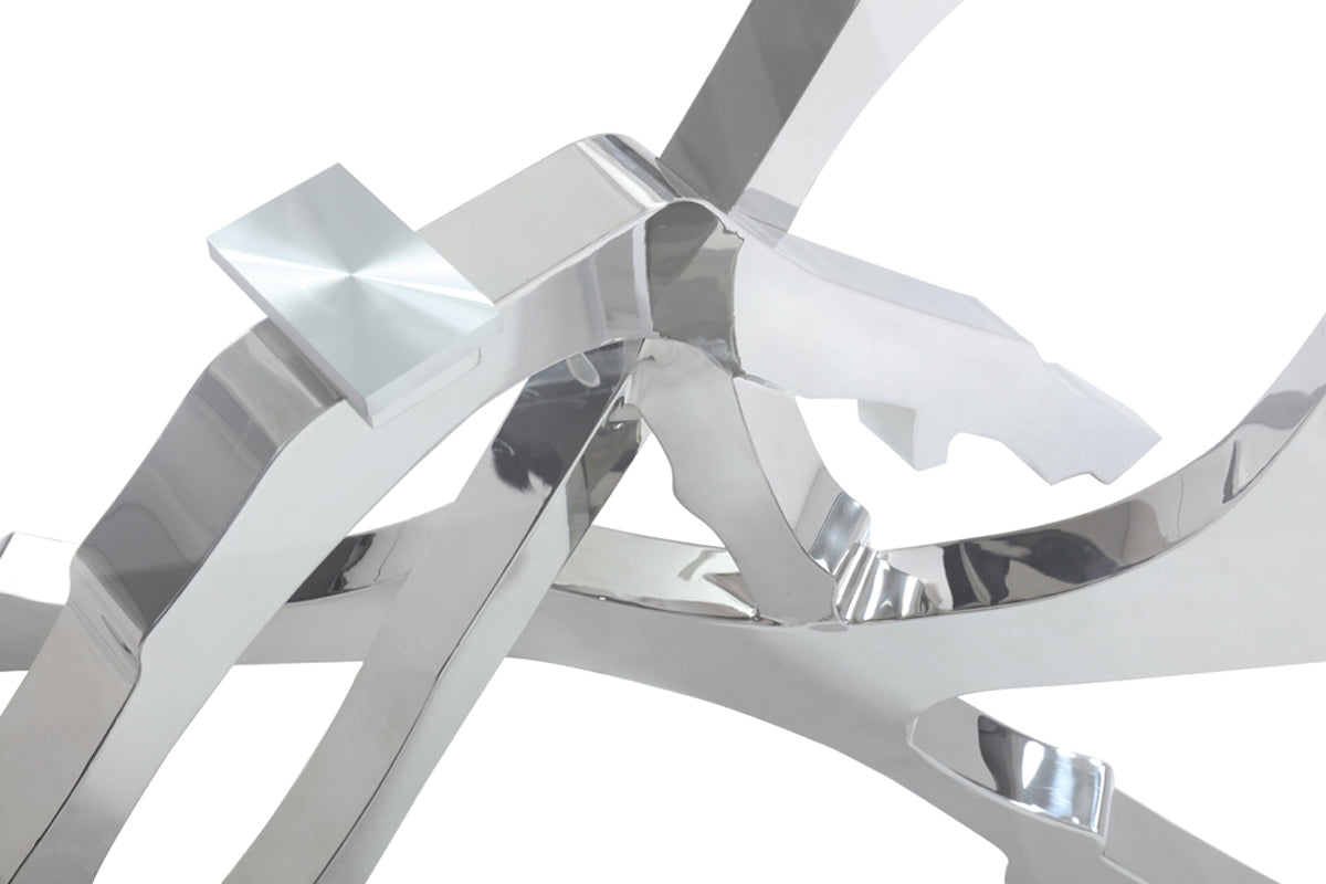 Modrest Legend Modern Glass and Stainless Steel Dining Table