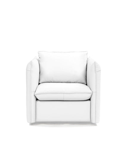 Divani Casa Tamworth Modern White Leather Swivel Lounge Chair