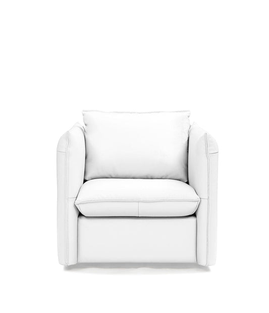 Divani Casa Tamworth Modern White Leather Swivel Lounge Chair