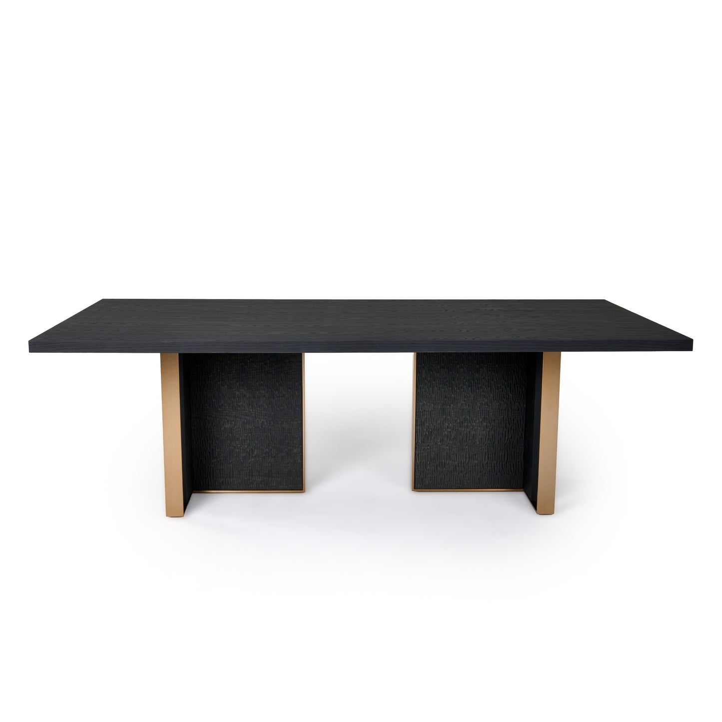 Modrest Tasha Modern Black Ash Brushed Gold Rectangular Dining Table