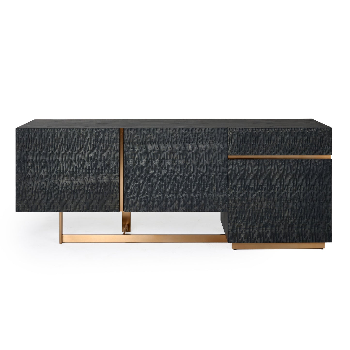 Modrest Tasha Modern Black Ash Brushed Gold Buffet