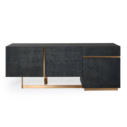 Modrest Tasha Modern Black Ash Brushed Gold Buffet
