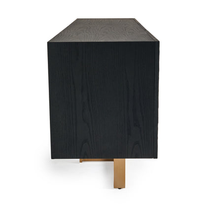 Modrest Tasha Modern Black Ash Brushed Gold Buffet