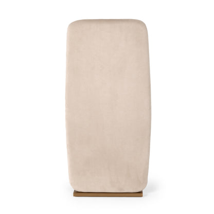 Modrest Tasha Modern Light Beige Grey Velvet Brushed Brass Dining Chair