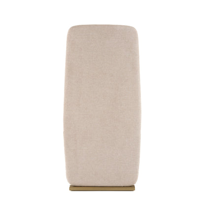 Modrest Tasha Modern Beige Linen Brushed Brass Dining Chair