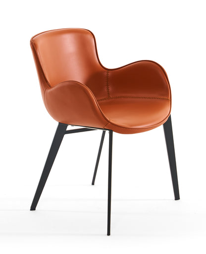 Modrest Tayla Modern Cognac Eco-Leather Dining Chair