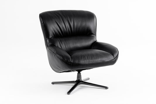 Modrest Theo Modern Black Leather Accent Chair