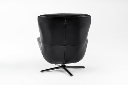 Modrest Theo Modern Black Leather Accent Chair