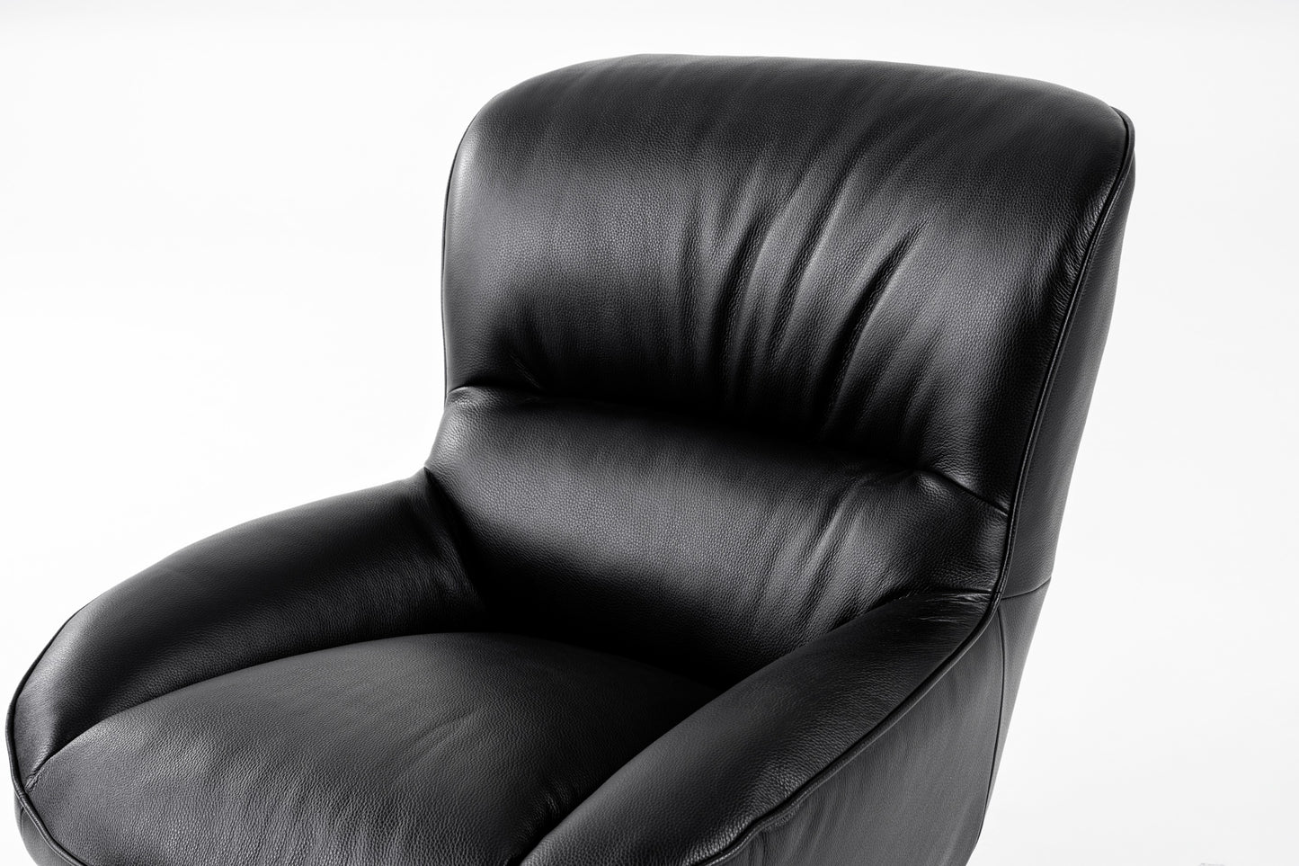 Modrest Theo Modern Black Leather Accent Chair