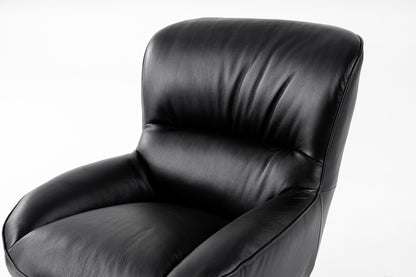 Modrest Theo Modern Black Leather Accent Chair