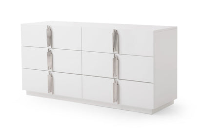 Modrest Token Modern White and Stainless Steel Dresser