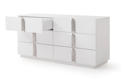 Modrest Token Modern White and Stainless Steel Dresser