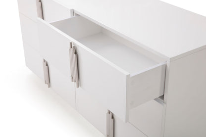 Modrest Token Modern White and Stainless Steel Dresser