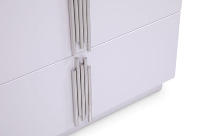 Modrest Token Modern Glossy White and Stainless Steel Chest