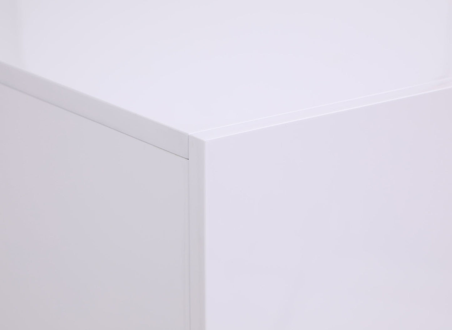Modrest Token Modern Glossy White and Stainless Steel Chest