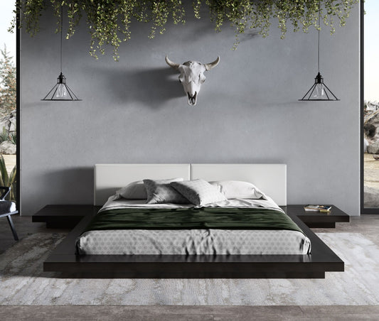 Modrest Tokyo Contemporary Black and White Platform Bed