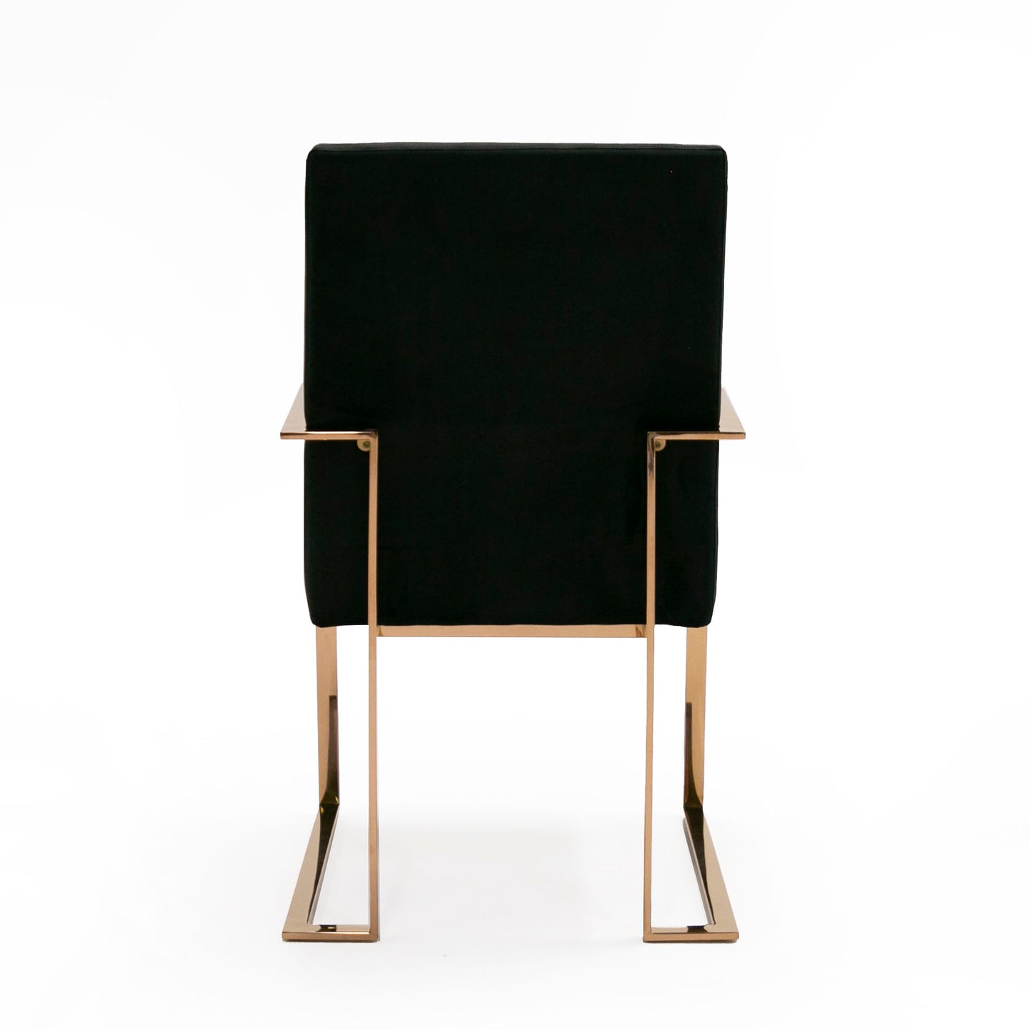 Modrest Trea Modern Black Velvet and Rosegold Dining Chair