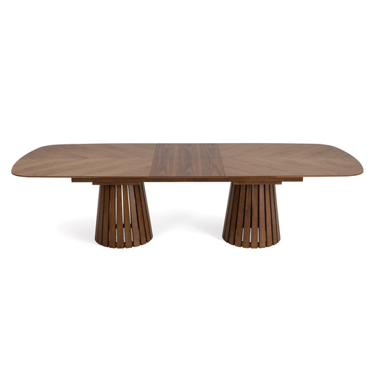 Modrest Truman Mid-Century Modern Walnut Extendable Dining Table