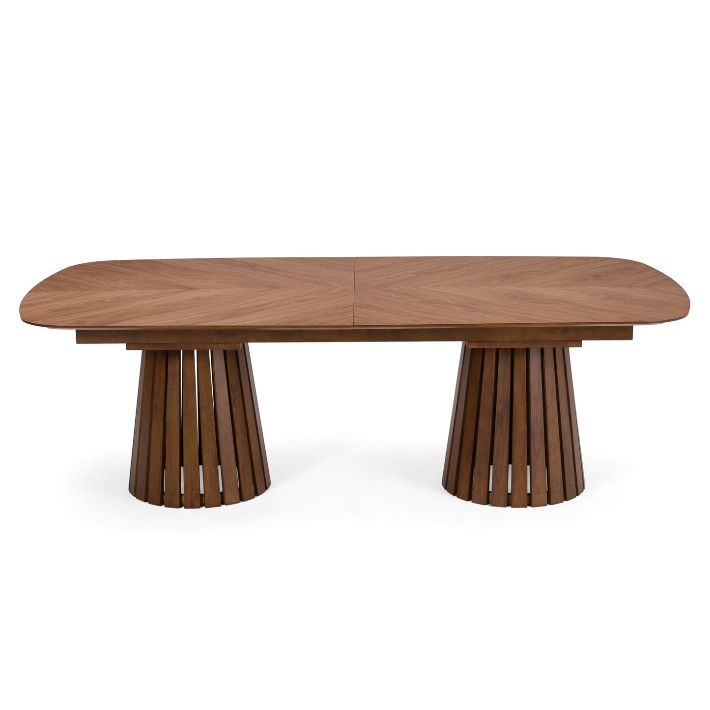 Modrest Truman Mid-Century Modern Walnut Extendable Dining Table