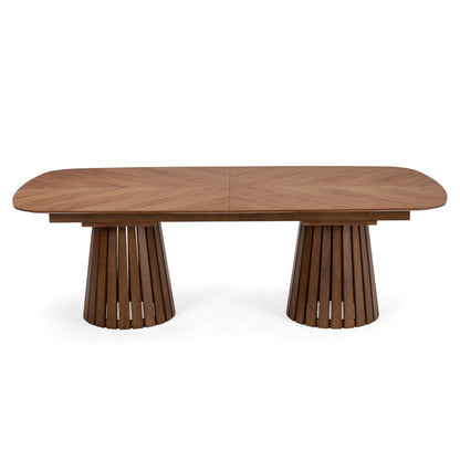 Modrest Truman Mid-Century Modern Walnut Extendable Dining Table