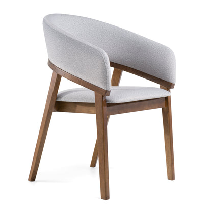 Modrest Truman Mid-Century Modern Grey Walnut Dining Chair