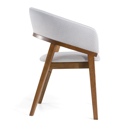 Modrest Truman Mid-Century Modern Grey Walnut Dining Chair