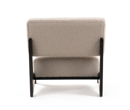 Modrest Tucker Mid-Century Modern Light Grey Fabric Black Walnut Accent Chair