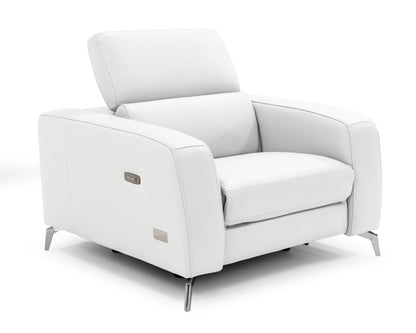 Lamod Italia Turin Italian White Leather Recliner Chair