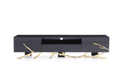 Modrest Legend Modern Black and Gold 79" TV Stand
