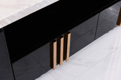 Modrest Kingsley Modern Marble and Rosegold TV Stand