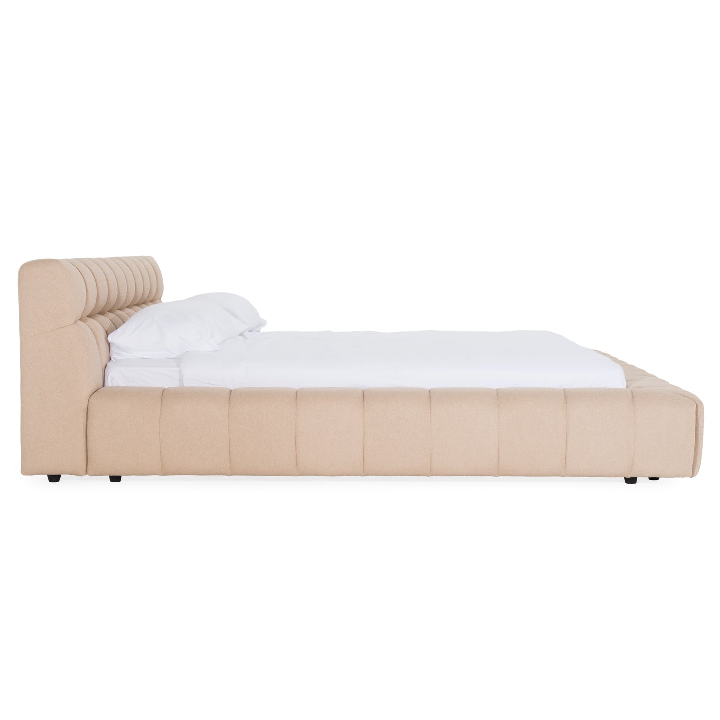 Divani Casa Tyree Modern Tufted Sand Fabric Bed