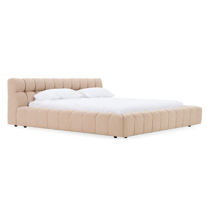 Divani Casa Tyree Modern Tufted Sand Fabric Bed