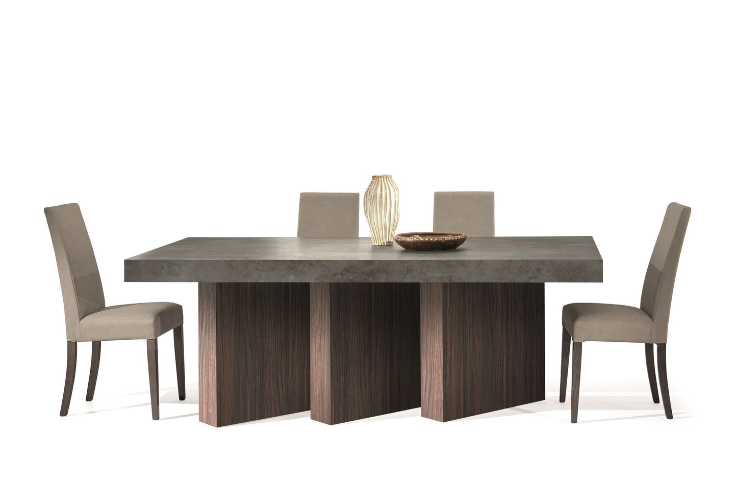Nova Domus Amsterdam Modern Grey Volcano and Eucalyptus Oak Dining Table