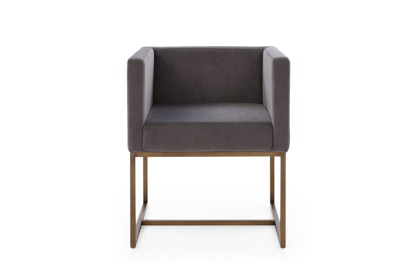 Modrest Marty Modern Dark Grey and Copper Antique Brass Dining Chair