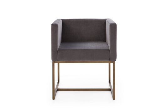 Modrest Marty Modern Dark Grey and Copper Antique Brass Dining Chair