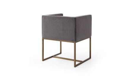 Modrest Marty Modern Dark Grey and Copper Antique Brass Dining Chair