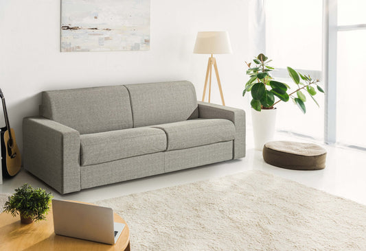 Modrest Made in Italy Urrita Modern Gray Fabric Sofa Bed w/ Full Size Mattress