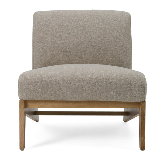 Divani Casa Vance Modern Sand Fabric Wood Accent Chair