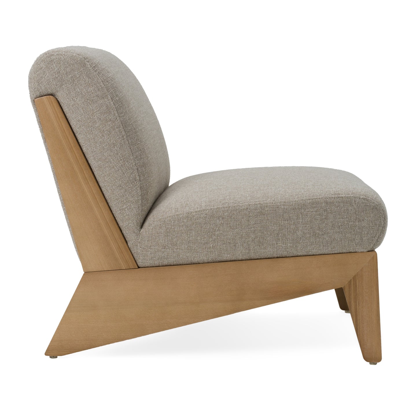 Divani Casa Vance Modern Sand Fabric Wood Accent Chair