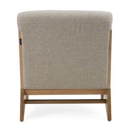 Divani Casa Vance Modern Sand Fabric Wood Accent Chair