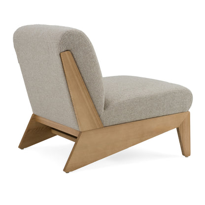 Divani Casa Vance Modern Sand Fabric Wood Accent Chair