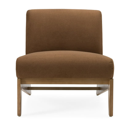 Divani Casa Vance Modern Brown Fabric Wood Accent Chair