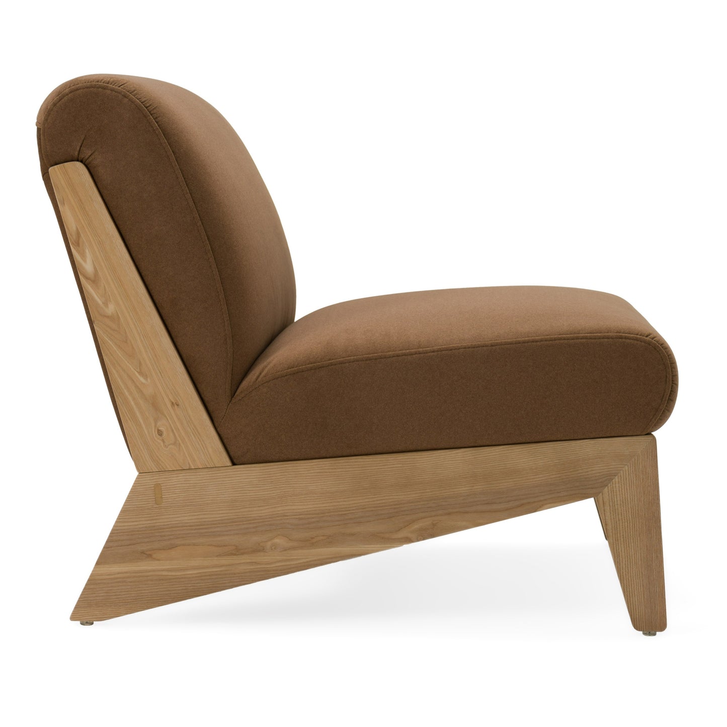 Divani Casa Vance Modern Brown Fabric Wood Accent Chair