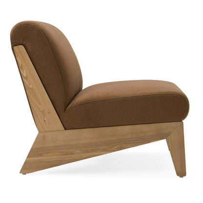 Divani Casa Vance Modern Brown Fabric Wood Accent Chair