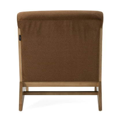 Divani Casa Vance Modern Brown Fabric Wood Accent Chair